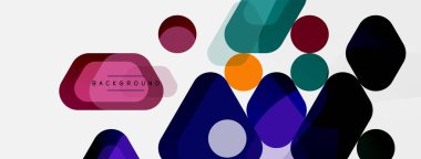 Soyut yuvarlak geometrik şekiller ve daireler. Duvar kağıdı, afiş, arkaplan veya iniş için moda tekno iş şablonu