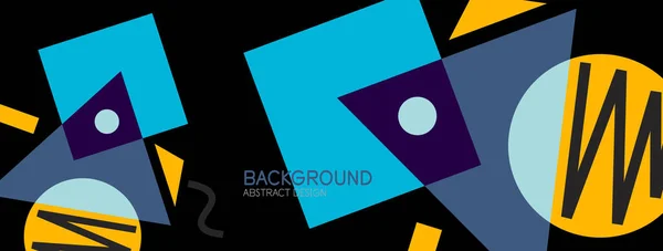 Fondo abstracto. Bloques, líneas, triángulos, círculos composición. Techno o concepto de negocio para fondo de pantalla, banner, fondo, landing page — Vector de stock