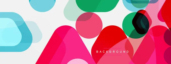 Color bubbles and rounded geometric shapes on white. Vector geometric minimal abstract background for wallpaper, banner, background, landing page — Stock Vector