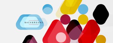 Soyut yuvarlak geometrik şekiller ve daireler. Duvar kağıdı, afiş, arkaplan veya iniş için moda tekno iş şablonu