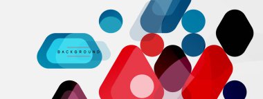 Soyut yuvarlak geometrik şekiller ve daireler. Duvar kağıdı, afiş, arkaplan veya iniş için moda tekno iş şablonu