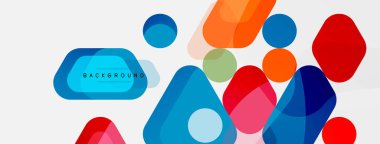 Soyut yuvarlak geometrik şekiller ve daireler. Duvar kağıdı, afiş, arkaplan veya iniş için moda tekno iş şablonu