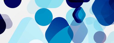 Beyaz üzerine renkli baloncuklar ve yuvarlak geometrik şekiller. Duvar kağıdı, pankart, arkaplan, iniş sayfası için vektör geometrik asgari özet arkaplan