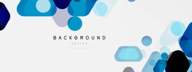 Beyaz üzerine renkli baloncuklar ve yuvarlak geometrik şekiller. Duvar kağıdı, pankart, arkaplan, iniş sayfası için vektör geometrik asgari özet arkaplan