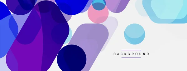 Color bubbles and rounded geometric shapes on white. Vector geometric minimal abstract background for wallpaper, banner, background, landing page — Stock Vector