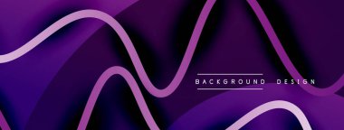 Gölge efektli dalga çizgisi olan soyut gradyan arkaplan. Geometrik bileşim. 3B gölge efektleri ve sıvı eğimleri