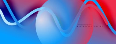 Gölge efektli dalga çizgisi olan soyut gradyan arkaplan. Geometrik bileşim. 3B gölge efektleri ve sıvı eğimleri