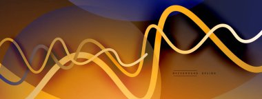 Gölge efektli dalga çizgisi olan soyut gradyan arkaplan. Geometrik bileşim. 3B gölge efektleri ve sıvı eğimleri