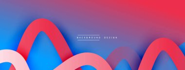 Gölge efektli dalga çizgisi olan soyut gradyan arkaplan. Geometrik bileşim. 3B gölge efektleri ve sıvı eğimleri