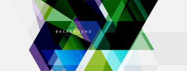 Mozaik üçgenler geometrik arkaplan. Tekno veya iş konsepti, duvar kağıdı, afiş, arkaplan, iniş sayfası deseni