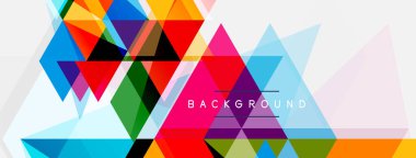 Mozaik üçgenler geometrik arkaplan. Tekno veya iş konsepti, duvar kağıdı, afiş, arkaplan, iniş sayfası deseni