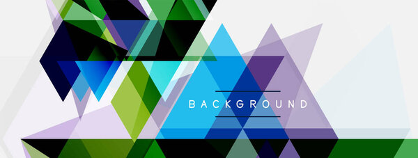 Геометрический фон мозаичных треугольников. Технология или бизнес-концепция, шаблон для обоев, баннер, фон, целевая страница