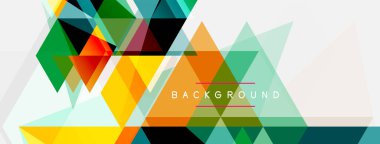 Mozaik üçgenler geometrik arkaplan. Tekno veya iş konsepti, duvar kağıdı, afiş, arkaplan, iniş sayfası deseni