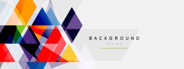 Renkli üçgen bileşimi, geometrik soyut arkaplan. Tekno veya iş konsepti, duvar kağıdı, afiş, arkaplan, iniş sayfası deseni