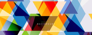 Renkli üçgen bileşimi, geometrik soyut arkaplan. Tekno veya iş konsepti, duvar kağıdı, afiş, arkaplan, iniş sayfası deseni