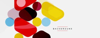 Soyut yuvarlak geometrik şekiller ve daireler. Duvar kağıdı, afiş, arkaplan veya iniş için moda tekno iş şablonu