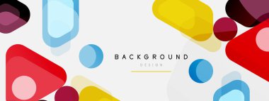 Soyut yuvarlak geometrik şekiller ve daireler. Duvar kağıdı, afiş, arkaplan veya iniş için moda tekno iş şablonu