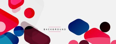 Soyut yuvarlak geometrik şekiller ve daireler. Duvar kağıdı, afiş, arkaplan veya iniş için moda tekno iş şablonu