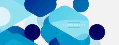 Soyut yuvarlak geometrik şekiller ve daireler. Duvar kağıdı, afiş, arkaplan veya iniş için moda tekno iş şablonu