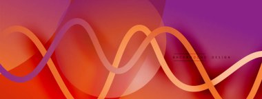 Gölge efektli dalga çizgisi olan soyut gradyan arkaplan. Geometrik bileşim. 3B gölge efektleri ve sıvı eğimleri