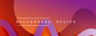 Gölge efektli dalga çizgisi olan soyut gradyan arkaplan. Geometrik bileşim. 3B gölge efektleri ve sıvı eğimleri