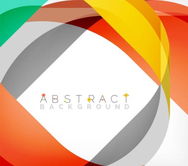 Üst üste binen dalgalarla soyut kare şekil, minimum geometrik arkaplan. Duvar Kağıdı, Sancak, Arkaplan, İniş Sayfası için Vektör İllüstrasyonu