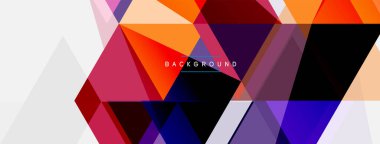 Renkli üçgen bileşimi, geometrik soyut arkaplan. Tekno veya iş konsepti, duvar kağıdı, afiş, arkaplan, iniş sayfası deseni