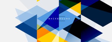 Mozaik üçgenler geometrik arkaplan. Tekno veya iş konsepti, duvar kağıdı, afiş, arkaplan, iniş sayfası deseni