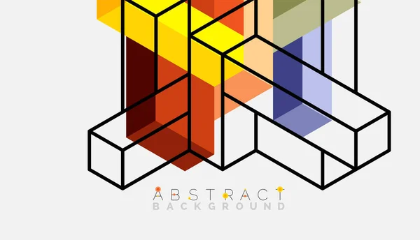 Абстрактный фон. 3d кубов, кубических элементов и блоков. Технология или бизнес-концепция для обоев, баннера, фона, целевой страницы — стоковый вектор