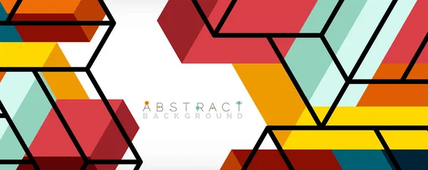 Abstracte achtergrond. 3d blokjes, kubieke elementen en blokken. Techno of business concept voor behang, banner, achtergrond, landing page — Stockvector