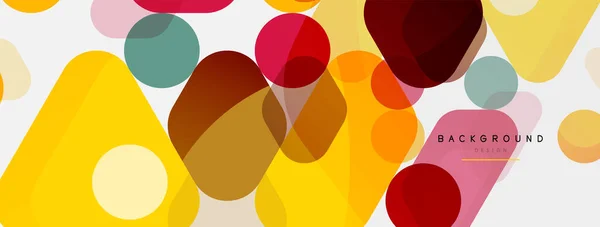 Bolle di colore e forme geometriche arrotondate su bianco. Sfondo geometrico astratto minimale vettoriale per carta da parati, banner, sfondo, pagina di destinazione — Vettoriale Stock