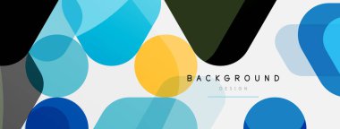 Beyaz üzerine renkli baloncuklar ve yuvarlak geometrik şekiller. Duvar kağıdı, pankart, arkaplan, iniş sayfası için vektör geometrik asgari özet arkaplan