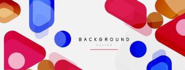 Soyut yuvarlak geometrik şekiller ve daireler. Duvar kağıdı, afiş, arkaplan veya iniş için moda tekno iş şablonu