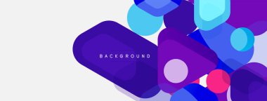 Soyut yuvarlak geometrik şekiller ve daireler. Duvar kağıdı, afiş, arkaplan veya iniş için moda tekno iş şablonu