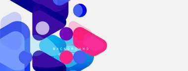 Soyut yuvarlak geometrik şekiller ve daireler. Duvar kağıdı, afiş, arkaplan veya iniş için moda tekno iş şablonu