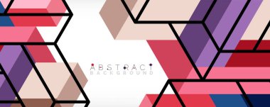 Soyut arkaplan. 3 boyutlu küp, küp elementler ve bloklar. Duvar kağıdı, afiş, arkaplan, iniş sayfası için tekno veya iş konsepti