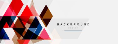 Renkli üçgen bileşimi, geometrik soyut arkaplan. Tekno veya iş konsepti, duvar kağıdı, afiş, arkaplan, iniş sayfası deseni