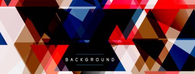 Renkli üçgen bileşimi, geometrik soyut arkaplan. Tekno veya iş konsepti, duvar kağıdı, afiş, arkaplan, iniş sayfası deseni