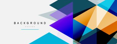 Renkli üçgen bileşimi, geometrik soyut arkaplan. Tekno veya iş konsepti, duvar kağıdı, afiş, arkaplan, iniş sayfası deseni