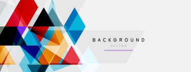 Renkli üçgen bileşimi, geometrik soyut arkaplan. Tekno veya iş konsepti, duvar kağıdı, afiş, arkaplan, iniş sayfası deseni