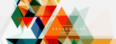 Mozaik üçgenler geometrik arkaplan. Tekno veya iş konsepti, duvar kağıdı, afiş, arkaplan, iniş sayfası deseni