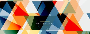Renkli üçgen bileşimi, geometrik soyut arkaplan. Tekno veya iş konsepti, duvar kağıdı, afiş, arkaplan, iniş sayfası deseni