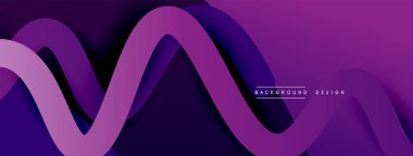 Gölge efektli dalga çizgisi olan soyut gradyan arkaplan. Geometrik bileşim. 3B gölge efektleri ve sıvı eğimleri