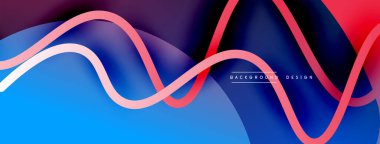 Gölge efektli dalga çizgisi olan soyut gradyan arkaplan. Geometrik bileşim. 3B gölge efektleri ve sıvı eğimleri