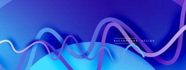 Gölge efektli dalga çizgisi olan soyut gradyan arkaplan. Geometrik bileşim. 3B gölge efektleri ve sıvı eğimleri