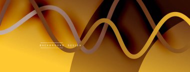 Gölge efektli dalga çizgisi olan soyut gradyan arkaplan. Geometrik bileşim. 3B gölge efektleri ve sıvı eğimleri