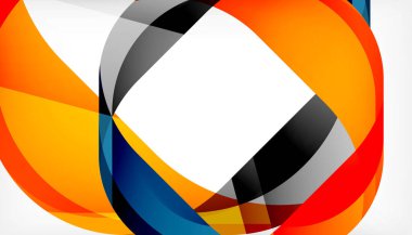 Üst üste binen dalgalarla soyut kare şekil, minimum geometrik arkaplan. Duvar Kağıdı, Sancak, Arkaplan, İniş Sayfası için Vektör İllüstrasyonu