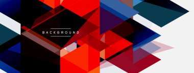 Mozaik üçgenler geometrik arkaplan. Tekno veya iş konsepti, duvar kağıdı, afiş, arkaplan, iniş sayfası deseni