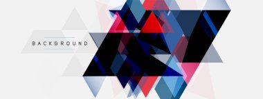 Mozaik üçgenler geometrik arkaplan. Tekno veya iş konsepti, duvar kağıdı, afiş, arkaplan, iniş sayfası deseni