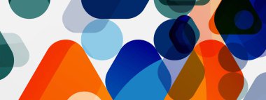 Beyaz üzerine renkli baloncuklar ve yuvarlak geometrik şekiller. Duvar kağıdı, pankart, arkaplan, iniş sayfası için vektör geometrik asgari özet arkaplan